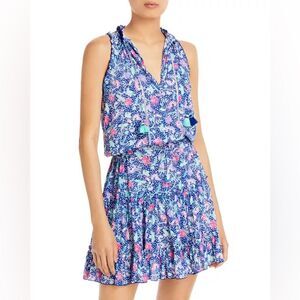 Poupette St. Barth Women’s Clara Printed Mini Dress Tassel Viscose Size XS